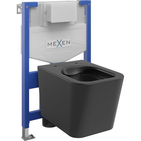Mexen concealed WC set Fenix XS-F frame with Teo WC bowl, black matte - 6803385XX85