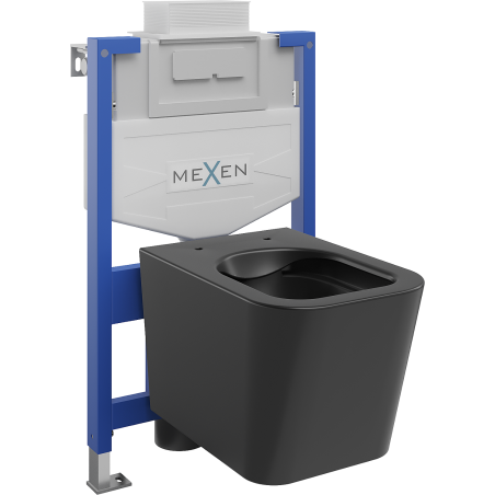 Mexen flush-mount Felix XS-U toilet frame and bowl set Teo, Black matt - 6853385XX85