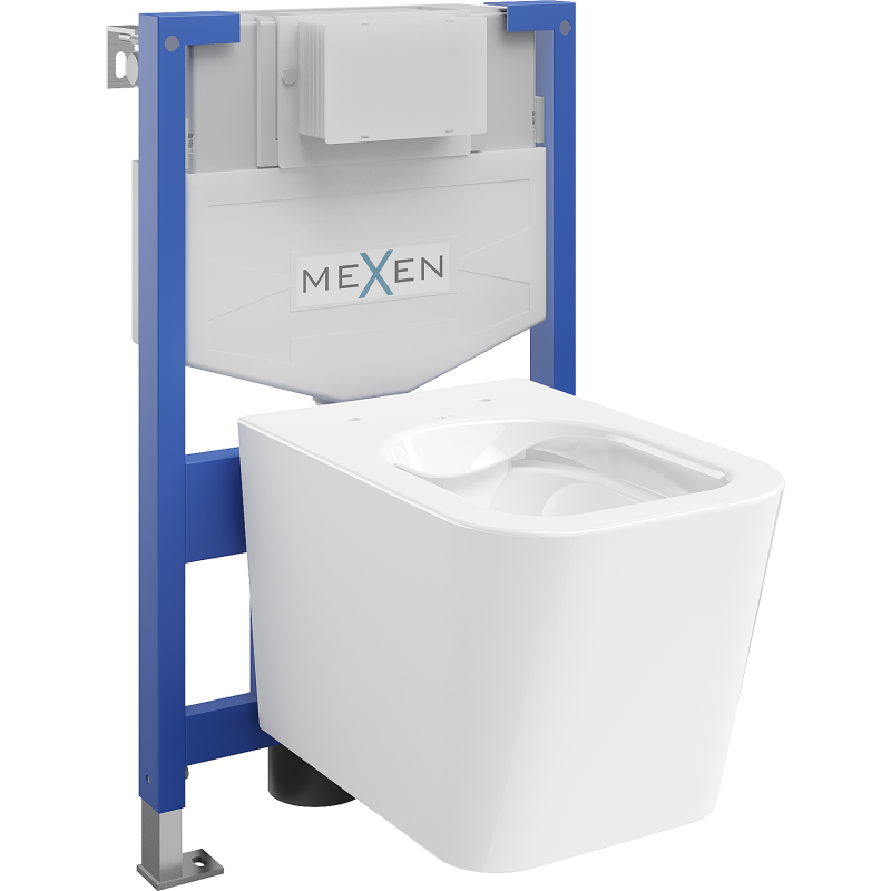 Mexen flush-mount Felix XS-F toilet frame and bowl set Teo, White - 6803385XX00