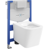 Mexen flush-mount Felix XS-F toilet frame and bowl set Teo, White - 6803385XX00