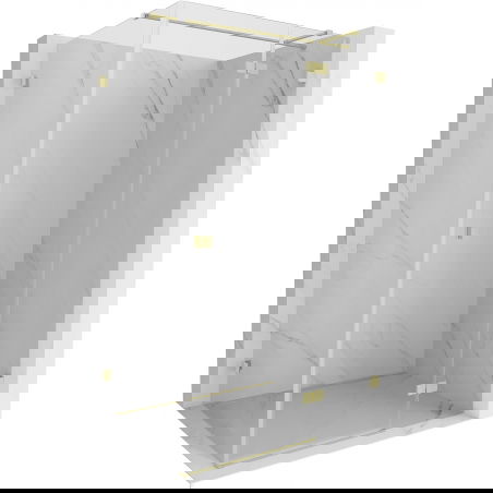 Mexen Lunar T right-hinged shower cabin 70 x 100 cm, transparent, brushed gold - 834T-070-100-55-00-P