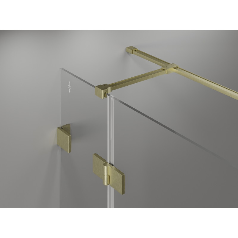 Mexen Lunar T right hinged shower cabin 75 x 80 cm, transparent, brushed gold - 834T-075-080-55-00-P