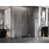 Mexen Lunar T right hinged shower cabin 75 x 80 cm, transparent, brushed gold - 834T-075-080-55-00-P
