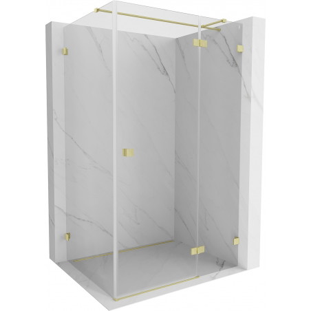Mexen Lunar T right hinged shower cabin 75 x 80 cm, transparent, brushed gold - 834T-075-080-55-00-P