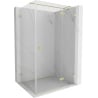 Mexen Lunar T right-hinged shower cabin 85 x 100 cm, transparent, brushed gold - 834T-085-100-55-00-P