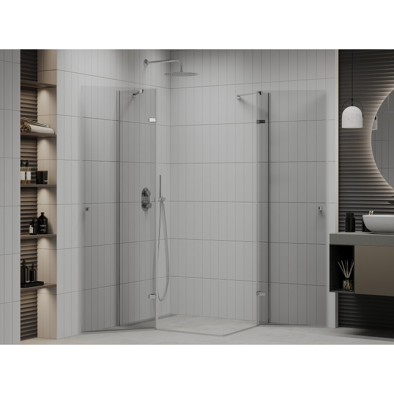 Mexen Roma Duo Hinged Shower Cabin 80 x 70 cm, Transparent, Chrome - 854-080-070-02-00