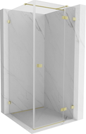 Mexen Lunar T right hinged shower cabin 90 x 90 cm, transparent, brushed gold - 834T-090-090-55-00-P
