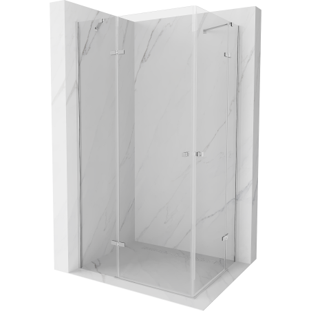 Mexen Roma Duo hinged shower cubicle 90 x 80 cm, Transparent, Chrome - 854-090-080-02-00