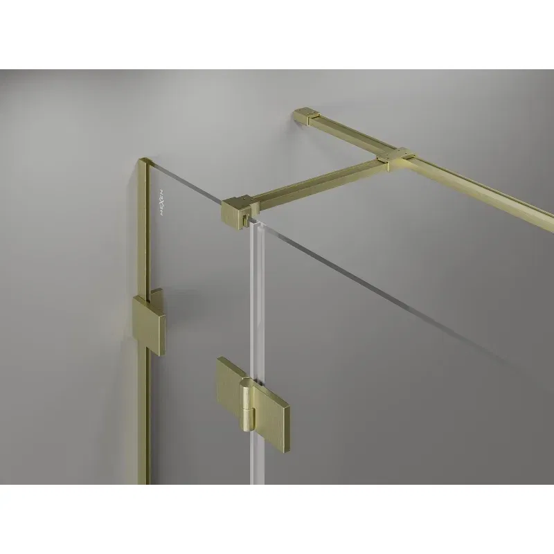 Mexen Lunar T right-hinged shower cabin 100 x 120 cm, transparent, brushed gold - 834T-100-120-55-00-P