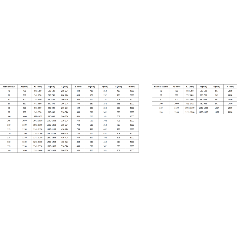 Mexen Lunar T right swing shower screen 115 x 80 cm, transparent, rose gold - 834T-115-080-60-00-P