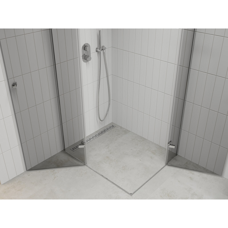 Mexen Roma Duo 100 x 90 cm Swing Shower Cabin, Transparent, Chrome - 854-100-090-02-00