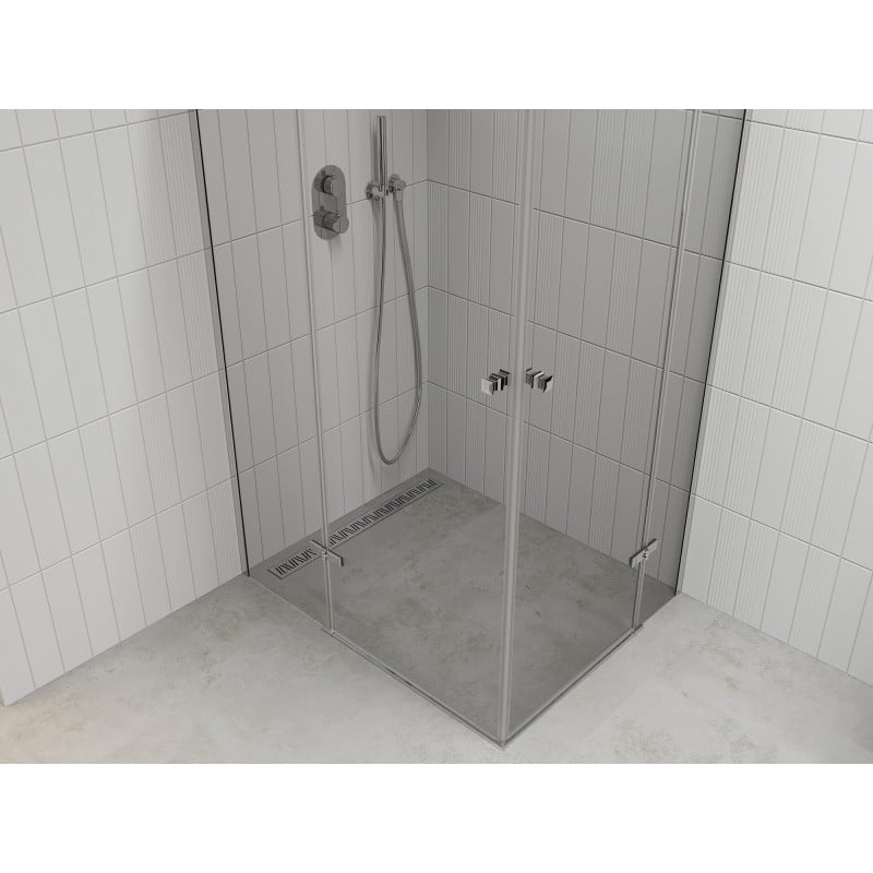 Mexen Roma Duo Swing Shower Cabin 110 x 100 cm, Transparent, Chrome - 854-110-100-02-00