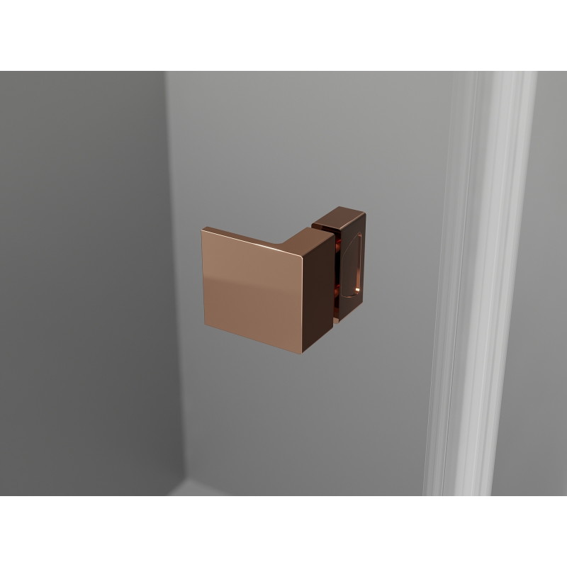 Mexen Lunar T left hinged shower cabin 90 x 90 cm, transparent, rose gold - 834T-090-090-60-00-L