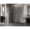 Mexen Lunar T left hinged shower cabin 90 x 90 cm, transparent, rose gold - 834T-090-090-60-00-L