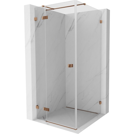 Mexen Lunar T left hinged shower cabin 90 x 90 cm, transparent, rose gold - 834T-090-090-60-00-L