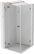 Mexen Lunar T left hinged shower cabin 90 x 90 cm, transparent, rose gold - 834T-090-090-60-00-L