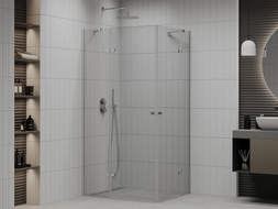Mexen Roma Duo Shower Cabin with Hinged Door 120 x 80 cm, Transparent, Chrome - 854-120-080-02-00