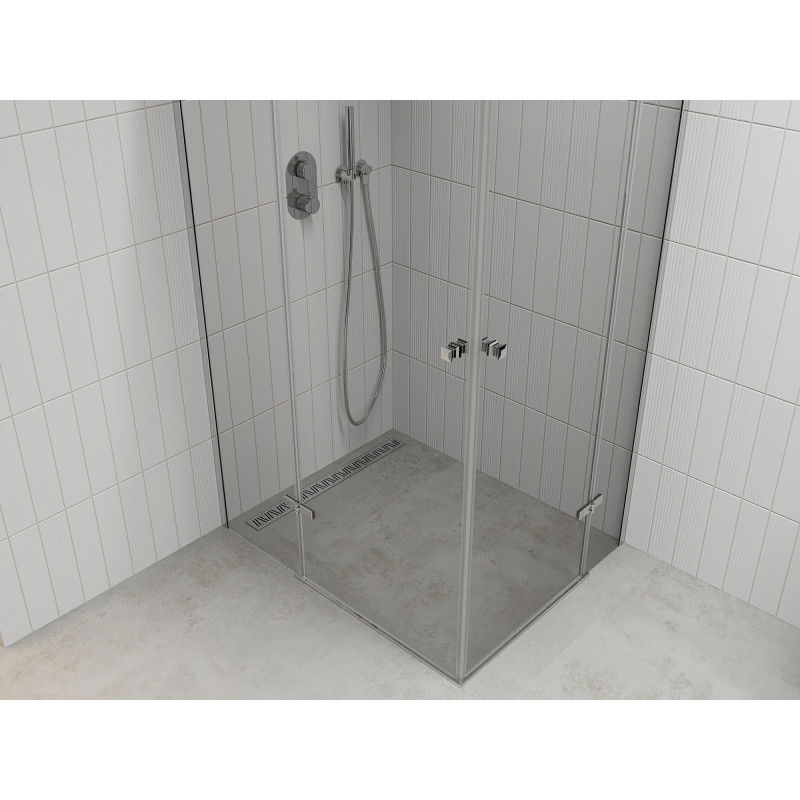 Mexen Roma Duo 120 x 90 cm Pivot Shower Enclosure, Transparent, Chrome - 854-120-090-02-00