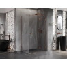 Mexen Lunar T right-side hinged shower cabin 75 x 90 cm, transparent, pink gold - 834T-075-090-60-00-P