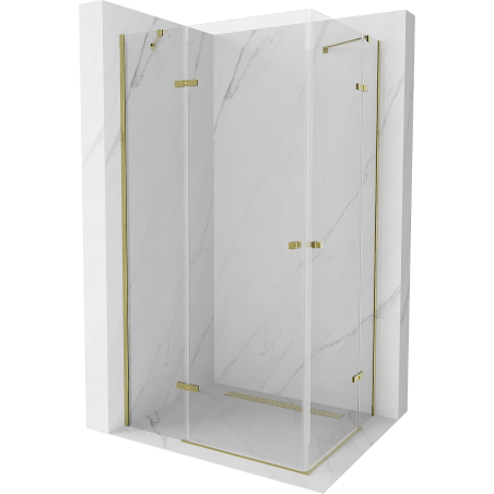 Mexen Roma Duo hinged shower cabin 80 x 70 cm, transparent, gold - 854-080-070-50-00-02
