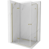 Mexen Roma Duo hinged shower cabin 80 x 70 cm, transparent, gold - 854-080-070-50-00-02