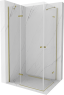 Mexen Roma Duo hinged shower cubicle 80 x 70 cm, Transparent, Gold - 854-080-070-50-00-02