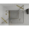 Mexen Roma Duo 80 x 70 cm hinged shower cabin, transparent, gold - 854-080-070-50-00-02