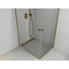 Mexen Roma Duo shower cabin with hinged doors 90 x 80 cm, transparent, gold - 854-090-080-50-00-02