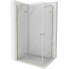Mexen Roma Duo hinged shower cubicle 100 x 90 cm, Transparent, Gold - 854-100-090-50-00-02