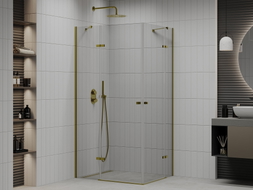 Mexen Roma Duo Shower Enclosure Hinged 100 x 90 cm, Transparent, Gold - 854-100-090-50-00-02