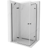 Mexen Roma Duo swing shower cabin 80 x 70 cm, transparent, black - 854-080-070-70-00-02