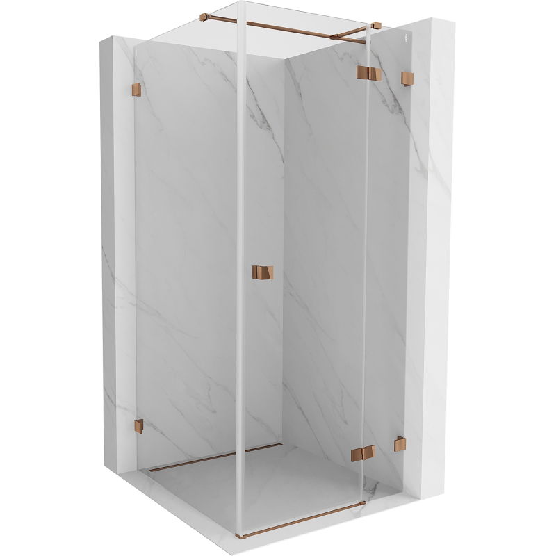 Mexen Lunar T right-side hinged shower cabin 90 x 90 cm, transparent, rose gold - 834T-090-090-60-00-P