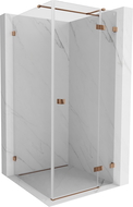 Mexen Lunar T right-side hinged shower cabin 90 x 90 cm, transparent, rose gold - 834T-090-090-60-00-P