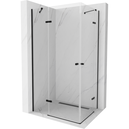 Mexen Roma Duo pivot shower enclosure 90 x 80 cm, transparent, black - 854-090-080-70-00-02