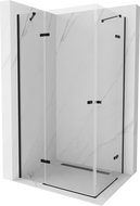 Mexen Roma Duo Swing Shower Enclosure 90 x 80 cm, Transparent, Black - 854-090-080-70-00-02
