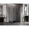 Mexen Lunar T right-hand hinged shower enclosure 90 x 100 cm, transparent, rose gold - 834T-090-100-60-00-P