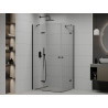 Mexen Roma Duo Swing Shower Enclosure 90 x 80 cm, Transparent, Black - 854-090-080-70-00-02