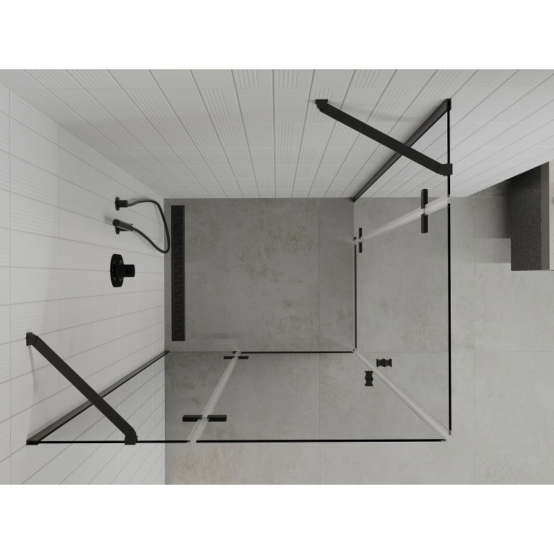Mexen Roma Duo pivot shower enclosure 90 x 80 cm, transparent, black - 854-090-080-70-00-02
