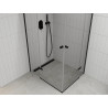 Mexen Roma Duo Swing Shower Enclosure 90 x 80 cm, Transparent, Black - 854-090-080-70-00-02