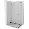Mexen Roma Duo Shower Enclosure Hinged 100 x 90 cm, Transparent, Black - 854-100-090-70-00-02