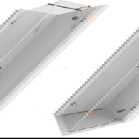 Mexen Lunar T right-hinged shower enclosure 100 x 100 cm, transparent, rose gold - 834T-100-100-60-00-P