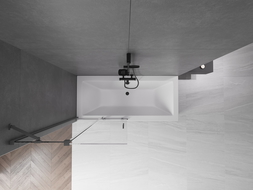 Mexen Velar 2-wing sliding bath screen 95 x 150 cm, transparent, gun metal - 896-095-000-01-95