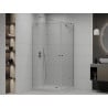 Mexen Roma Duo pivot shower enclosure 90 x 80 cm, transparent, chrome + Flat tray - 854-090-080-01-02-4010