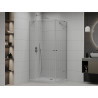 Mexen Roma Duo shower enclosure with hinged door 90 x 80 cm, transparent, chrome + Flat shower tray - 854-090-080-01-02-4010