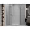 Mexen Roma Duo 100 x 90 cm Hinged Shower Enclosure, Transparent, Chrome + Flat Tray - 854-100-090-01-02-4010