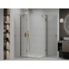 Mexen Roma Duo hinged shower cabin 80 x 70 cm, transparent, gold + Flat shower tray - 854-080-070-50-02-4010G