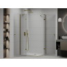 Mexen Roma Duo Hinged Shower Cabin 80 x 70 cm, Transparent, Gold + Flat Tray - 854-080-070-50-02-4010G