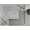 Mexen Roma Duo hinged shower cabin 80 x 70 cm, transparent, gold + Flat shower tray - 854-080-070-50-02-4010G