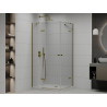 Mexen Roma Duo Hinged Shower Cabin 90 x 80 cm, Transparent, Gold + Flat Tray - 854-090-080-50-02-4010G