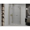 Mexen Roma Duo pivot shower cabin 100 x 90 cm, transparent, gold + Flat shower tray - 854-100-090-50-02-4010G